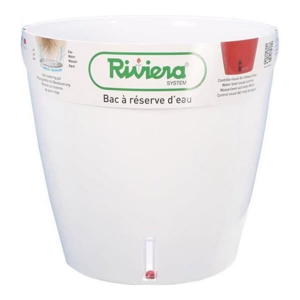 Selvvandende pot Riviera Eva New Hvid Plastik Cirkulær Ø 46 cm