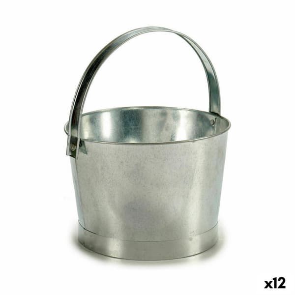 Urtepotte Ibergarden NAVI-AR-280 Sølvfarvet Zink Spand 25 x 30 x 26,5 cm (12 enheder)