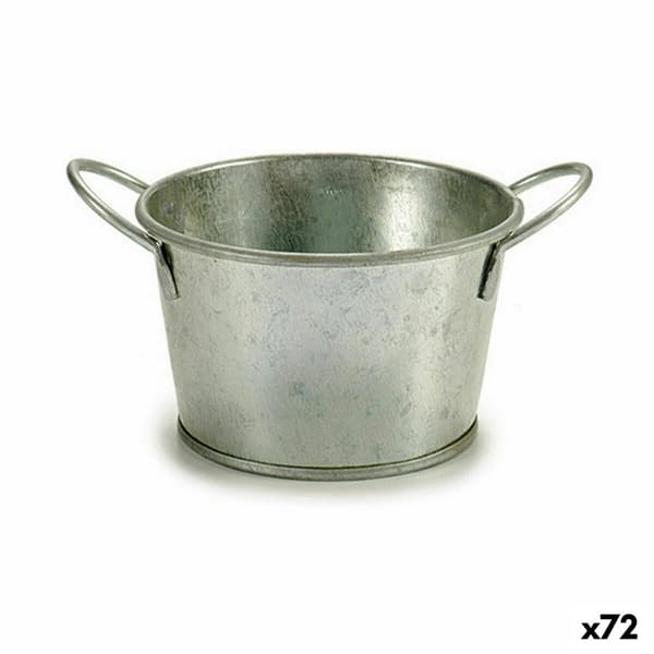 Urtepotte Ibergarden F60325-B Sølvfarvet Zink Spand 17,8 x 8 x 12,3 cm (72 Enheder)