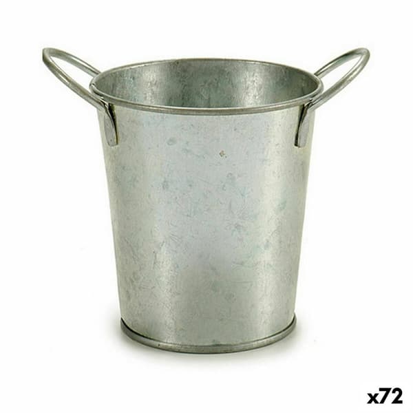 Urtepotte Ibergarden A52000-B Sølvfarvet Zink Spand 16 x 12 x 11 cm (72 Enheder)