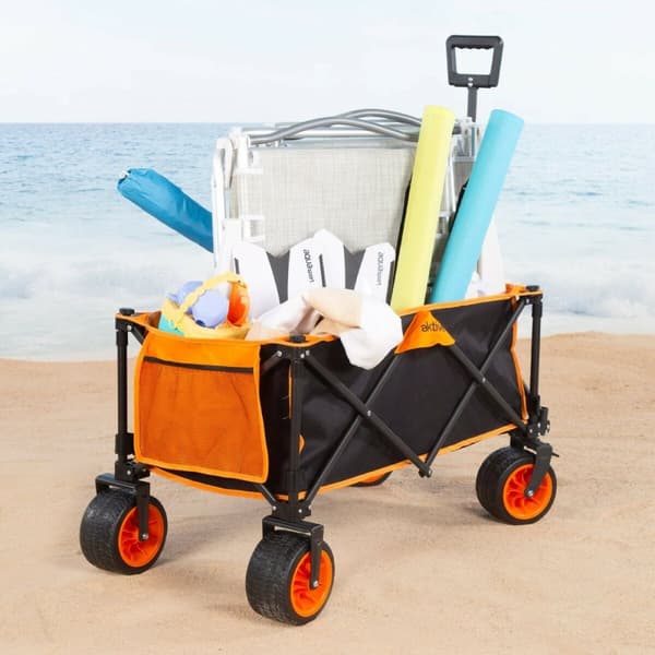 Multifunktionel vogn Aktive Orange Polyester PVC Stål 86 x 108 x 44 cm Foldbar Strand