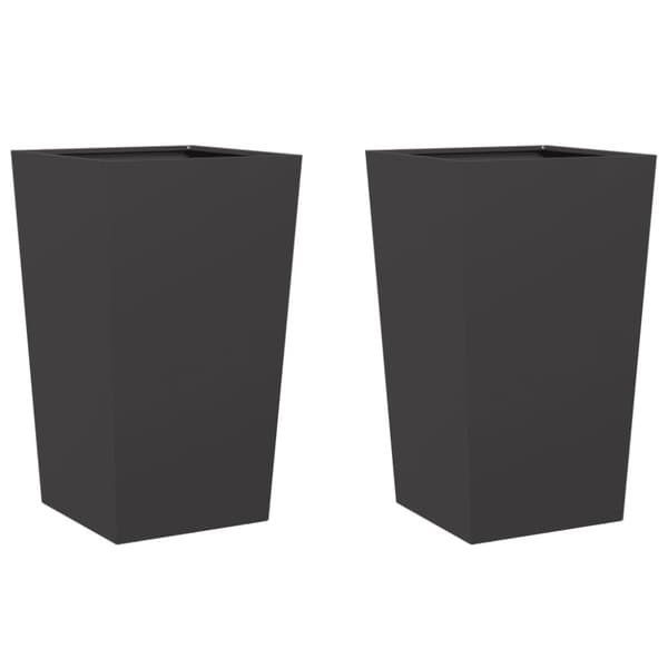 vidaXL Trädgårdskrukor 2 st svart 45x45x75 cm stål