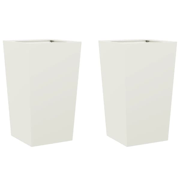 vidaXL Plantekasser 2 stk hvit 45x45x75 cm stål