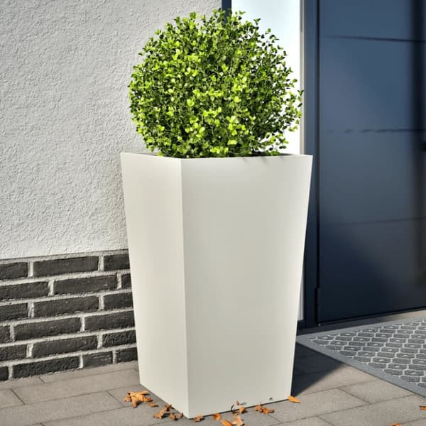 vidaXL Puutarhan kukkalaatikot 2 kpl valkoinen 45x45x75 cm teräs