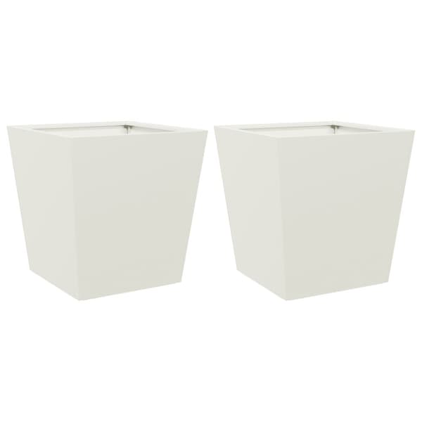 vidaXL plantekrukker 2 stk. 40x40x40 cm stål hvid