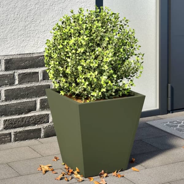 vidaXL plantekrukker 2 stk. 30x30x30 cm stål olivengrøn
