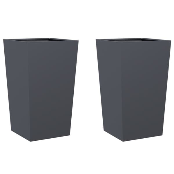 vidaXL plantekrukker 2 stk. 45x45x75 cm stål antracitgrå