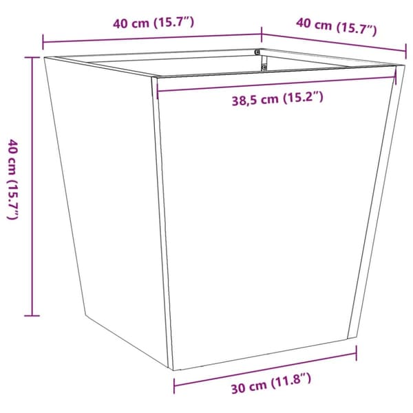 vidaXL Plantekasser hvit 40x40x40 cm stål