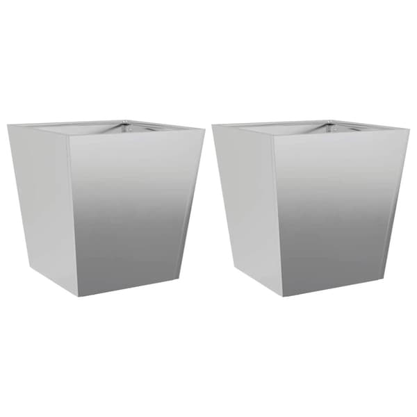 vidaXL Plantekasser 2 stk 40x40x40 cm galvanisert stål