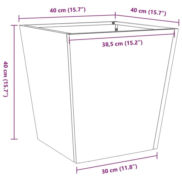 vidaXL Plantekasse antrasitt 40x40x40 cm stål