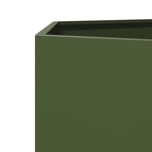 vidaXL Plantekasse olivengrønn sekskantet 69x60x45 cm stål