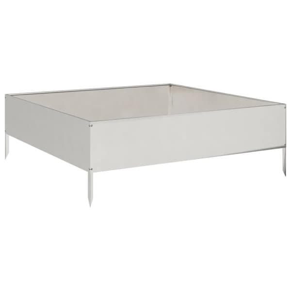 vidaXL Korotettu kukkalaatikko 100x100x33,5 cm ruostumaton teräs