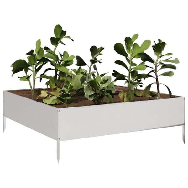 vidaXL Korotettu kukkalaatikko 100x100x33,5 cm ruostumaton teräs