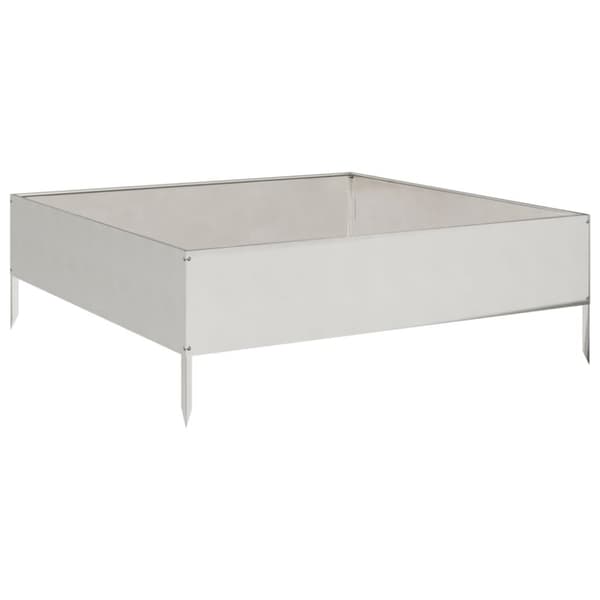 vidaXL Korotettu kukkalaatikko 100x100x33,5 cm ruostumaton teräs