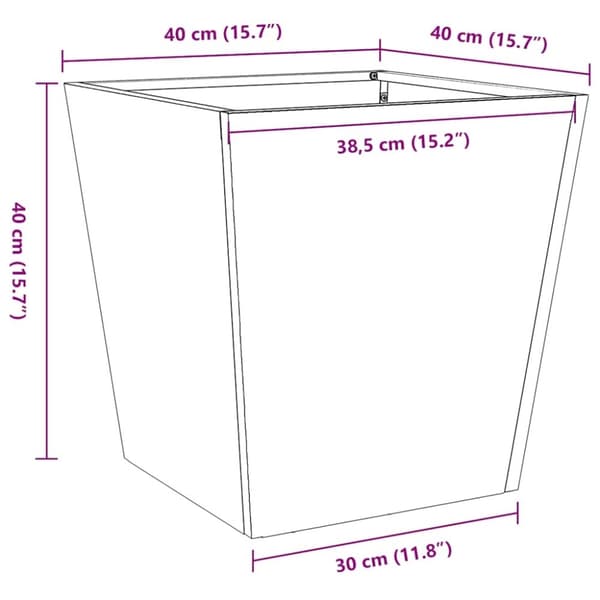 vidaXL Plantekasse 40x40x40 cm galvanisert stål