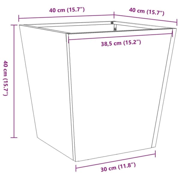 vidaXL Plantekasse 40x40x40 cm rustfritt stål