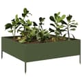 Miniatyrbilde 4 av 11: vidaXL Høybed olivengrønn 100x100x25 cm stål