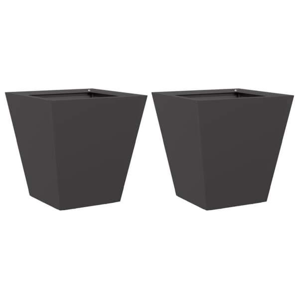 vidaXL Plantekasser 2 stk svart 30x30x30 cm stål
