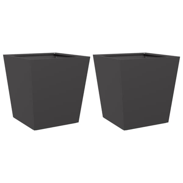vidaXL Plantekasser 2 stk svart 40x40x40 cm stål