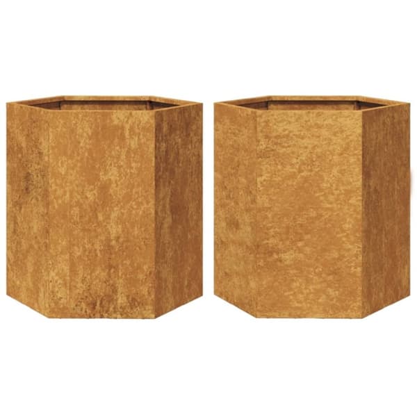 vidaXL Havekrukker 2 stk 46x40x45 cm sekskantet Forvitringsstål