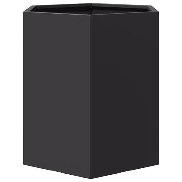 vidaXL Istutuskoneet 2kpl musta kuusikulma 46x40x45 cm teräs