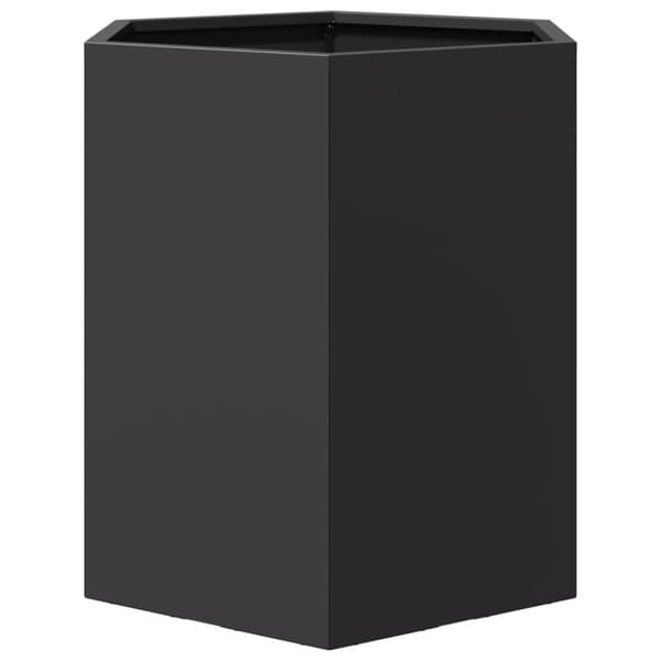 vidaXL Istutuskoneet 2kpl musta kuusikulma 46x40x45 cm teräs