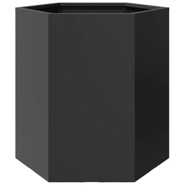 vidaXL Istutuskoneet 2kpl musta kuusikulma 46x40x45 cm teräs