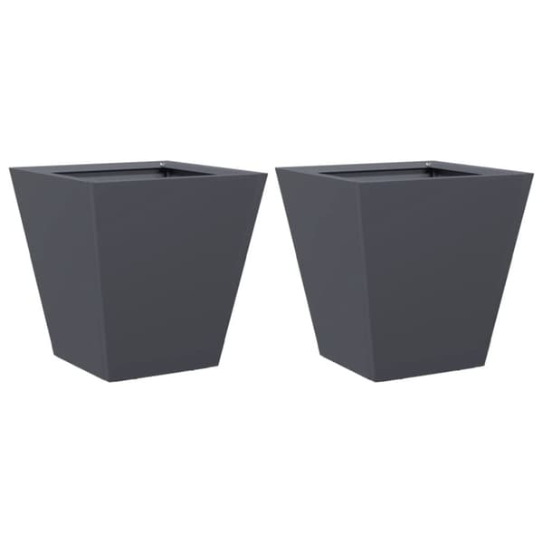vidaXL Puutarhakukkalaatikot 2 kpl antrasiitti 30x30x30 cm teräs