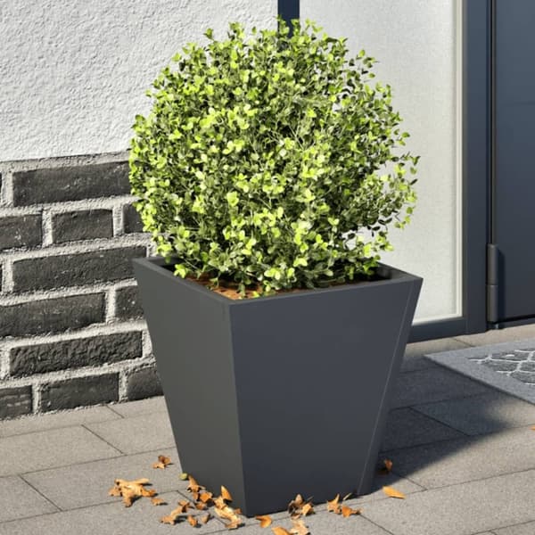 vidaXL Puutarhakukkalaatikot 2 kpl antrasiitti 30x30x30 cm teräs