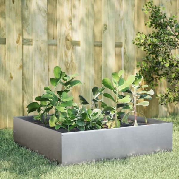 vidaXL højbed 100x100x25 cm galvaniseret stål