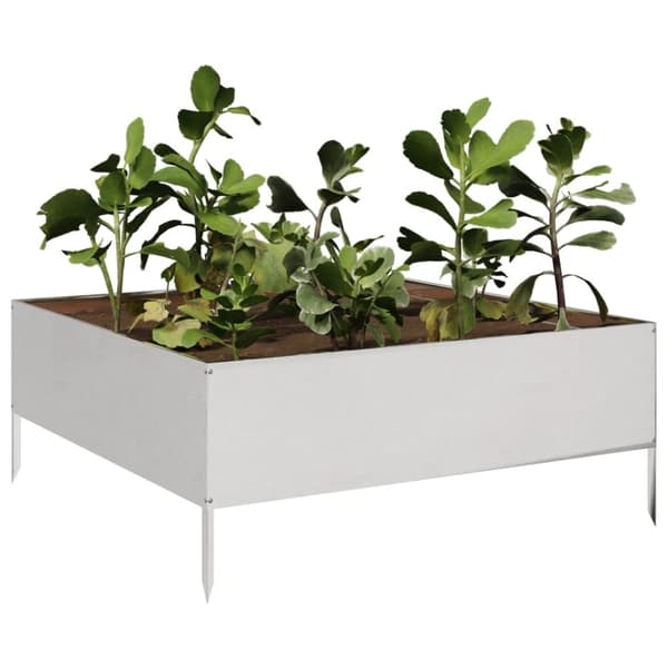 vidaXL Korotettu kukkalaatikko 100x100x25 cm ruostumaton teräs