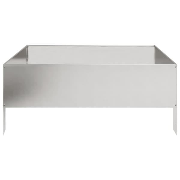 vidaXL Korotettu kukkalaatikko 100x100x25 cm ruostumaton teräs