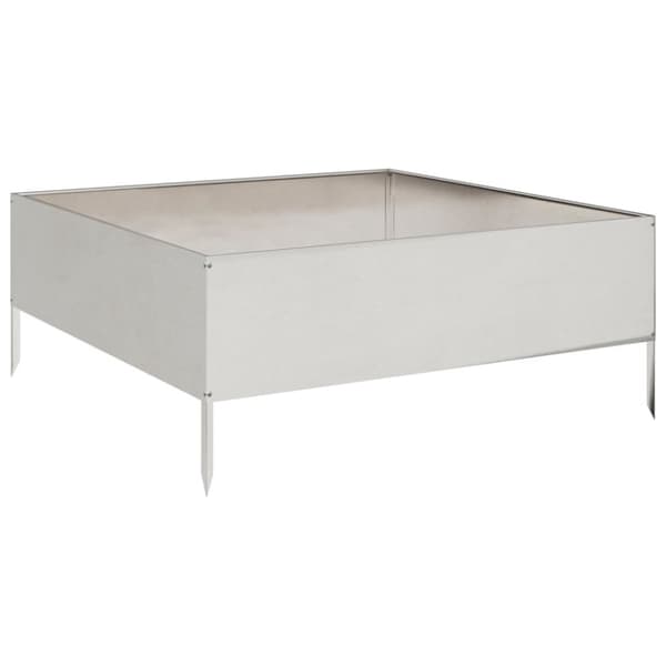 vidaXL Korotettu kukkalaatikko 100x100x25 cm ruostumaton teräs