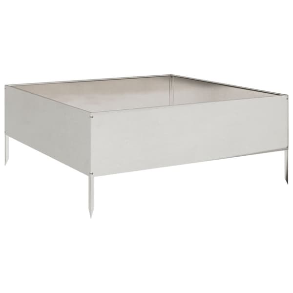 vidaXL Korotettu kukkalaatikko 100x100x25 cm ruostumaton teräs