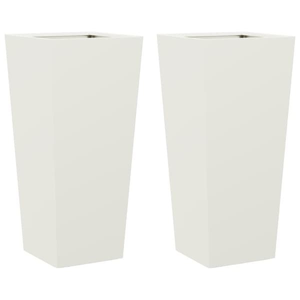 vidaXL plantekrukker 2 stk. 35x35x75 cm stål hvid