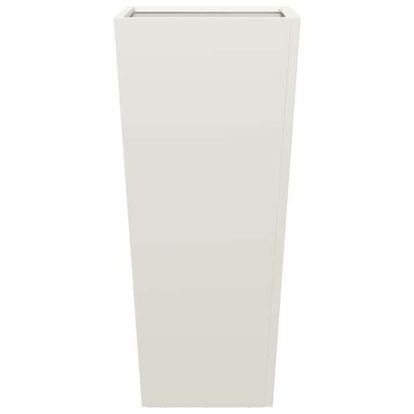 vidaXL Trädgårdskruka vit 35x35x75 cm stål