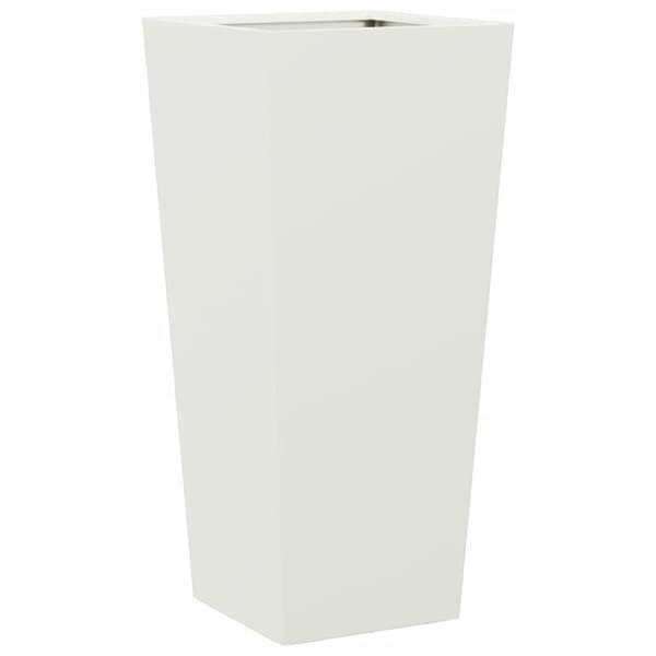 vidaXL Trädgårdskruka vit 35x35x75 cm stål