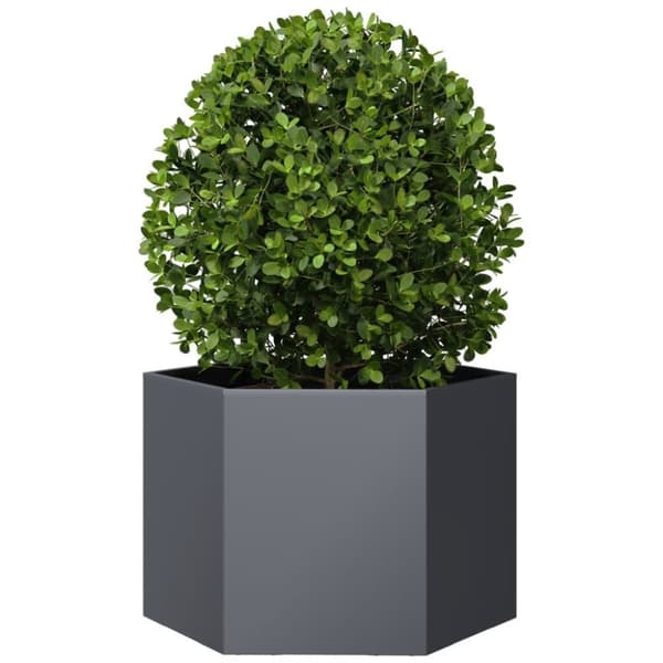 vidaXL Plantekasse antrasitt sekskantet 69x60x45 cm stål