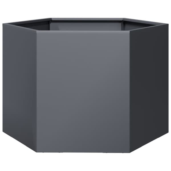 vidaXL Plantekasse antrasitt sekskantet 69x60x45 cm stål