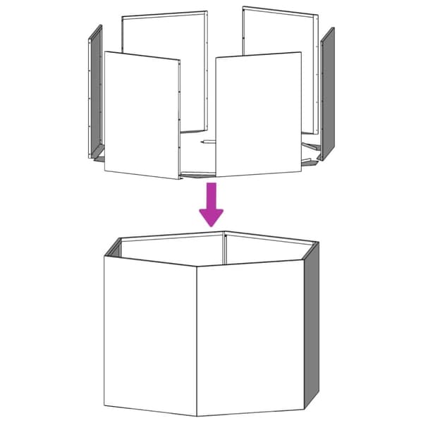 vidaXL Plantekasse antrasitt sekskantet 69x60x45 cm stål