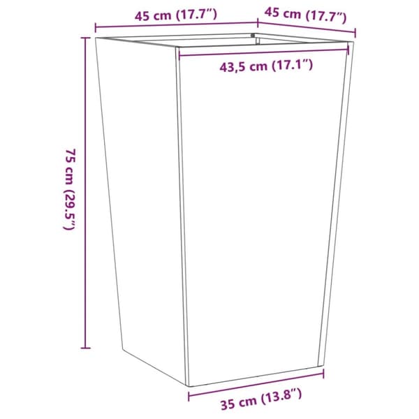 vidaXL Plantekasse olivengrønn 45x45x75 cm stål
