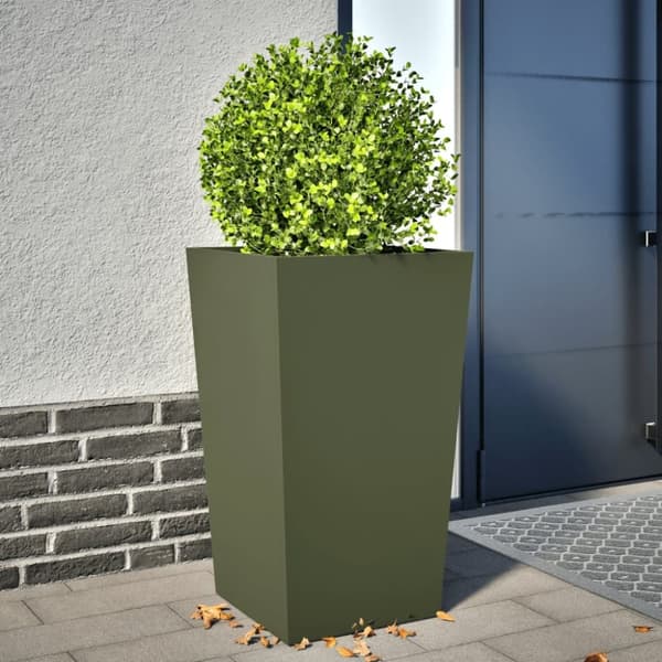 vidaXL Plantekasse olivengrønn 45x45x75 cm stål