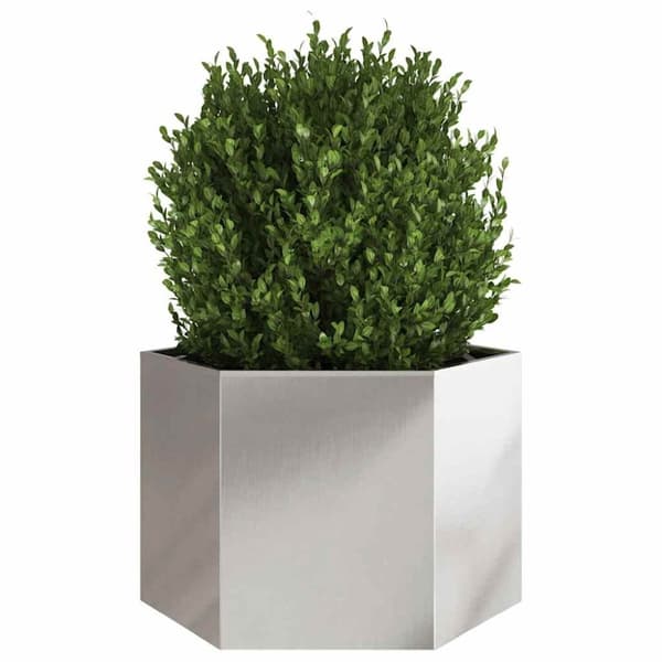 vidaXL Plantekasse sekskantet 69x60x45 cm rustfritt stål