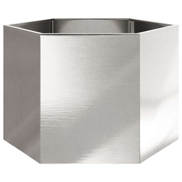 vidaXL Plantekasse sekskantet 69x60x45 cm rustfritt stål