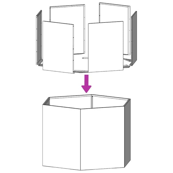 vidaXL plantekrukke 69x60x45 cm sekskantet rustfrit stål