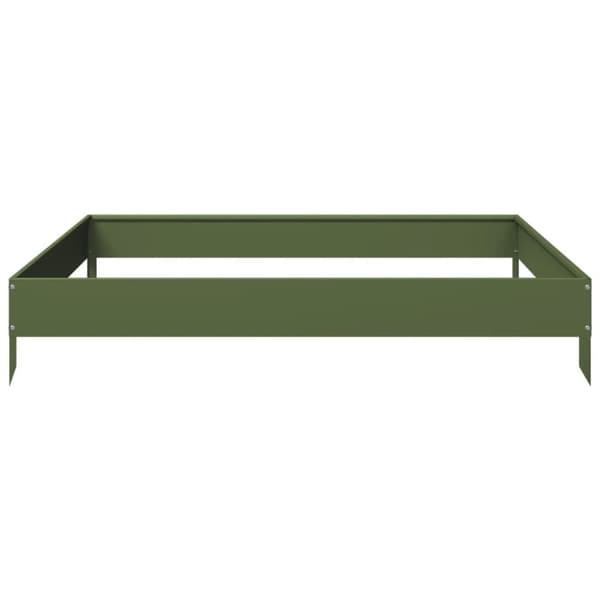 vidaXL Høybed olivengrønn 100x100x18,5 cm stål