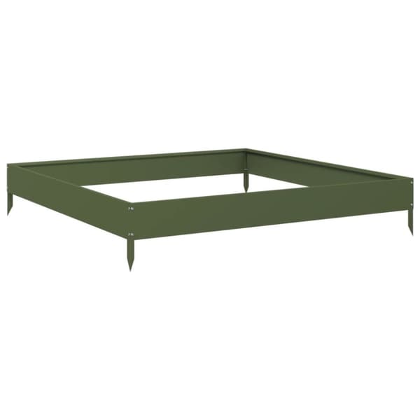 vidaXL Høybed olivengrønn 100x100x18,5 cm stål