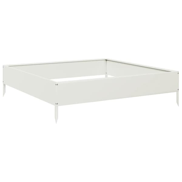 vidaXL Høybed hvit 100x100x26 cm stål