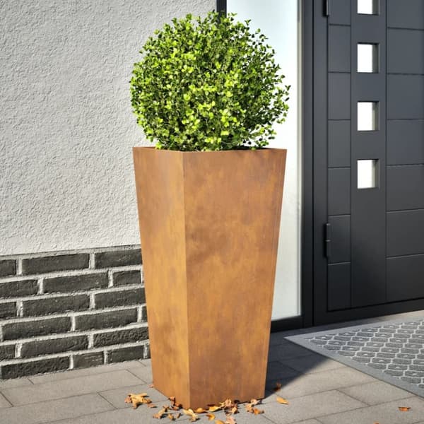 vidaXL Istutuskoneet 2 kpl 35x35x75 cm säänkestävä teräs