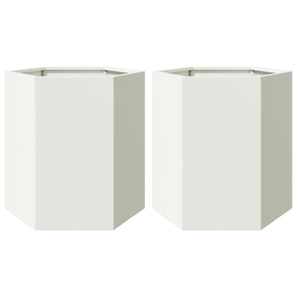 vidaXL Havekrukker 2 stk. 46x40x45 cm sekskantet stål hvid
